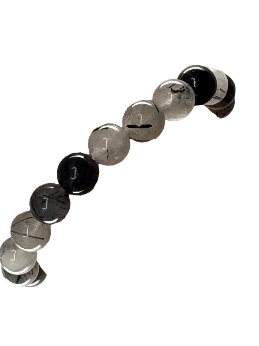 8mm Natural Black Rutilated Quartz Bracelet Root Chakra Protection Healing Gift